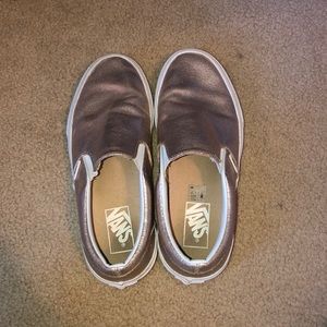 Vans rose gold slip ons
